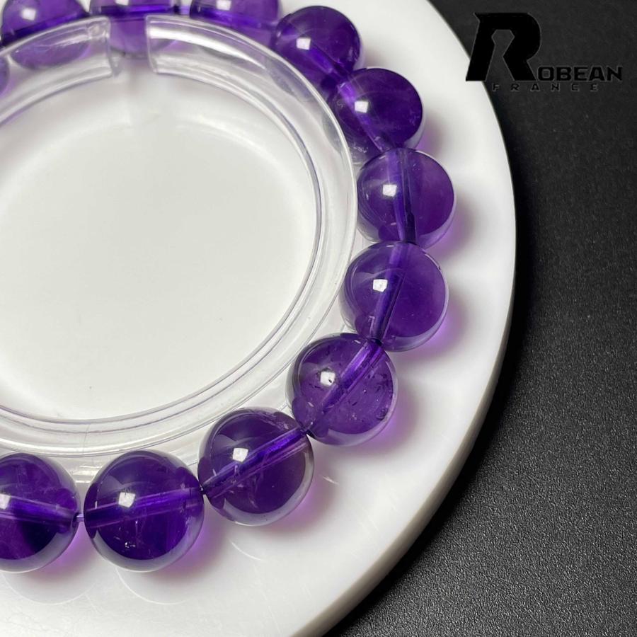貴重 EU製★ROBEAN・アメジストファントム★パワーストーン ブレスレット アクセサリー 天然石 レア 11.5-12mm M0719921_4