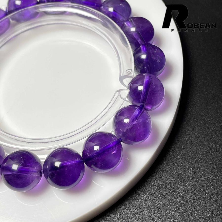 貴重 EU製★ROBEAN・アメジストファントム★パワーストーン ブレスレット アクセサリー 天然石 レア 11.5-12mm M0719921_6