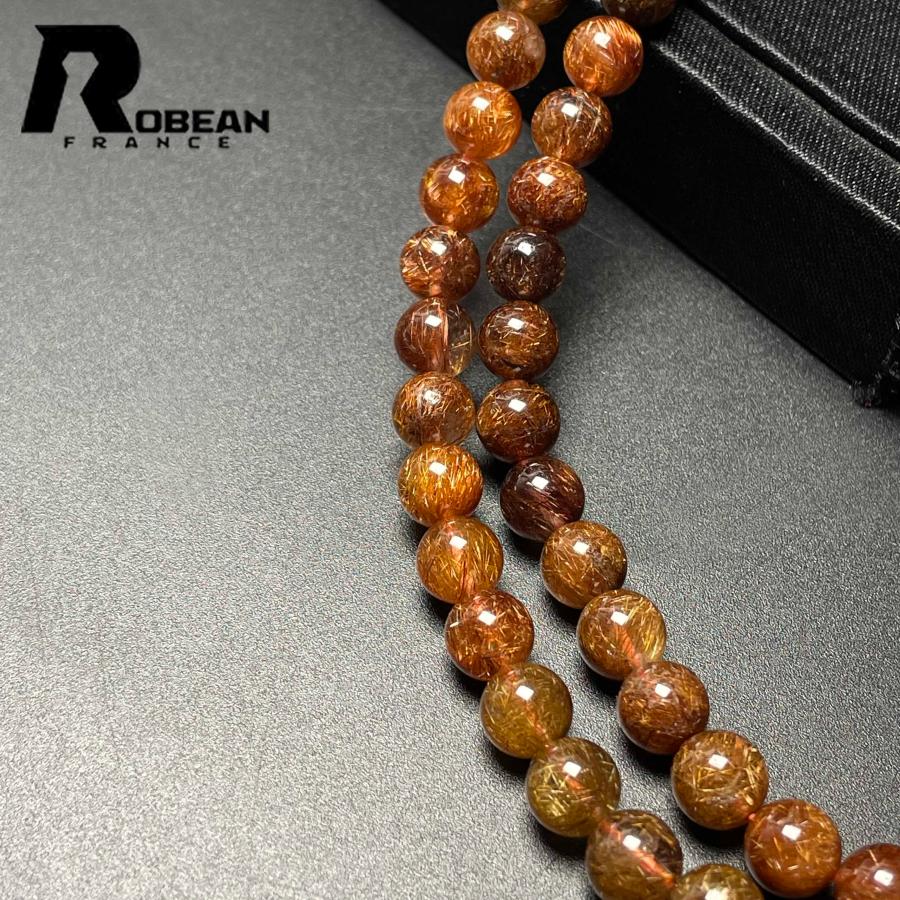 逸品 EU製 ★ROBEAN・レッド銅髪ルチルクォーツ★3本巻きブレス パワーストーン 天然石 綺麗 金運 お守り プレゼント2 6.5-6.7mm M1025853_4