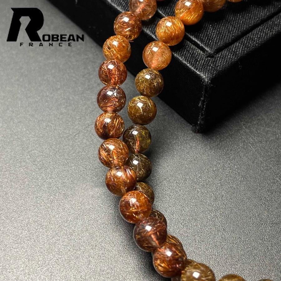 逸品 EU製 ★ROBEAN・レッド銅髪ルチルクォーツ★3本巻きブレス パワーストーン 天然石 綺麗 金運 お守り プレゼント2 6.5-6.7mm M1025853_6