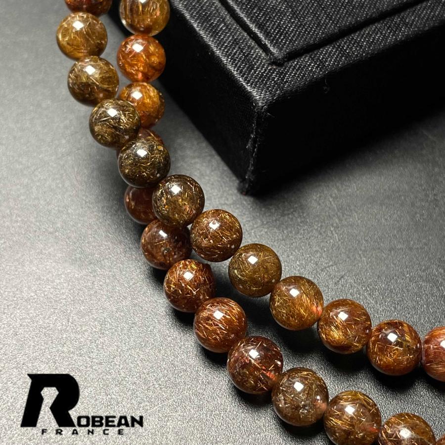逸品 EU製 ★ROBEAN・レッド銅髪ルチルクォーツ★3本巻きブレス パワーストーン 天然石 綺麗 金運 お守り プレゼント2 6.5-6.7mm M1025853_8