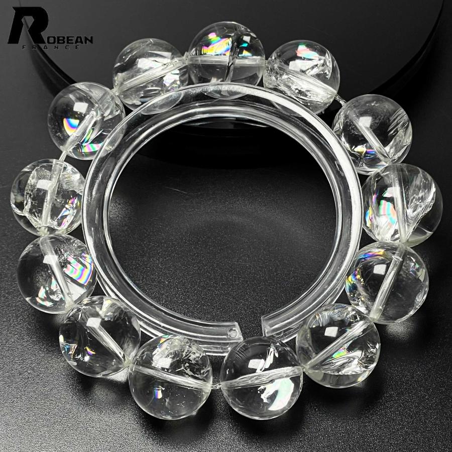 夢色 EU製 ★ROBEAN・レインボーアイリスクォーツ★パワーストーン ブレスレット アクセサリー 天然石 浄化 15.3-16.5mm M1226373の画像