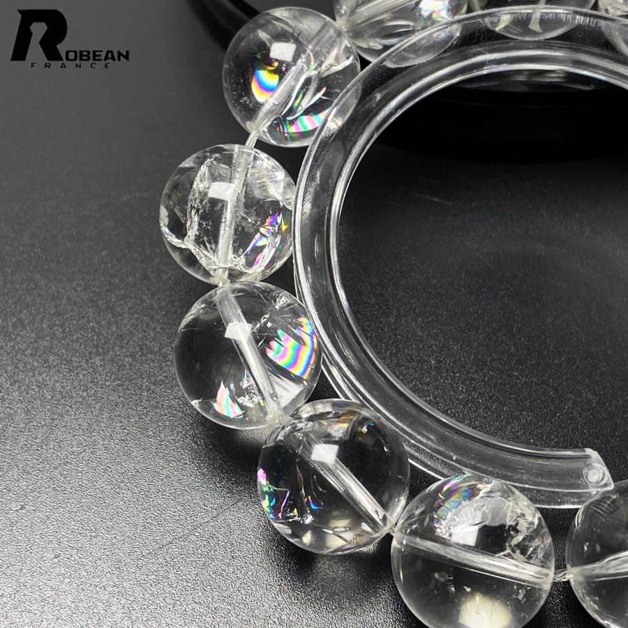 夢色 EU製 ★ROBEAN・レインボーアイリスクォーツ★パワーストーン ブレスレット アクセサリー 天然石 浄化 15.3-16.5mm M1226373の画像