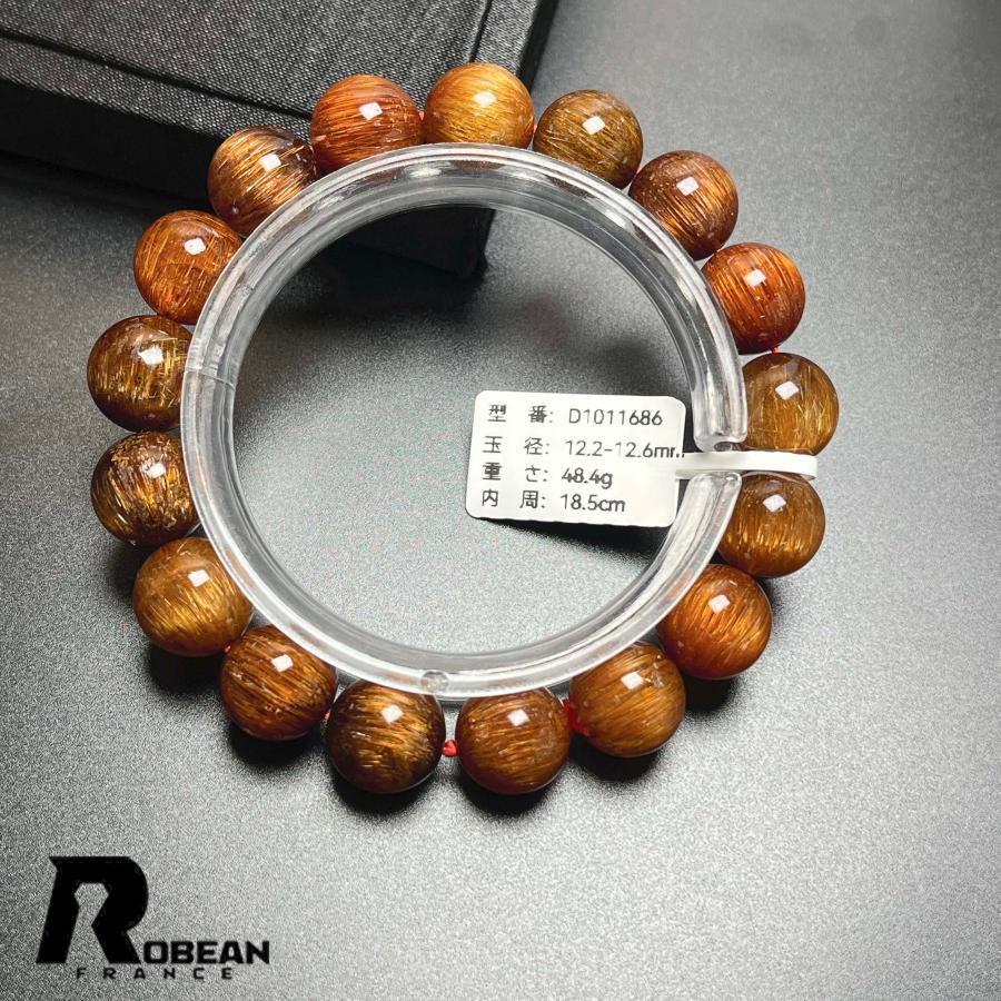 夢色 EU製 ★ROBEAN・猫目レッド銅髪ルチルクォーツ★ブレスレット パワーストーン 天然石 金運 お守り プレゼント アクセサリー レディース メンズの画像