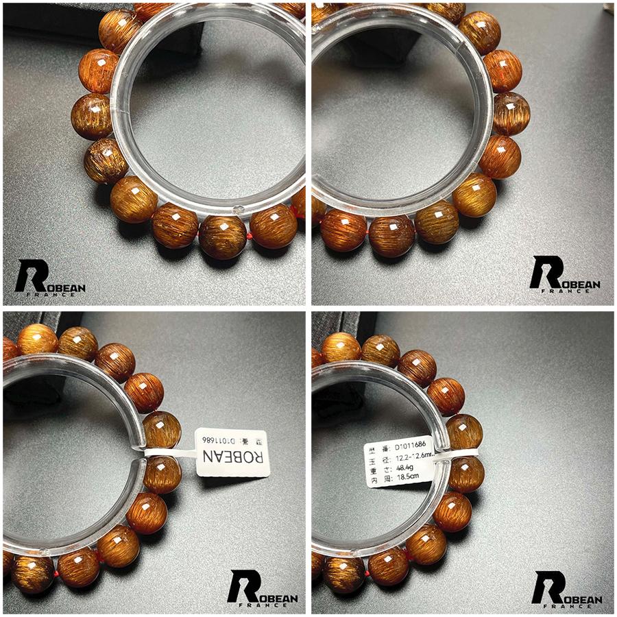 夢色 EU製 ★ROBEAN・猫目レッド銅髪ルチルクォーツ★ブレスレット パワーストーン 天然石 金運 お守り プレゼント アクセサリー レディース メンズの画像