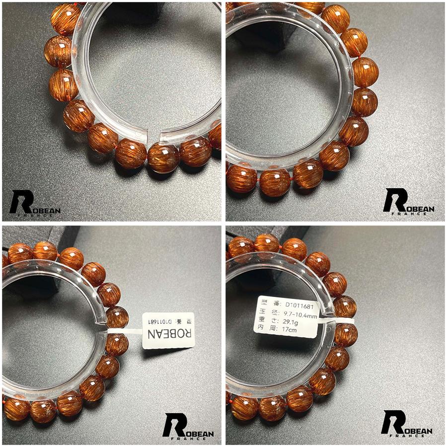 夢色 EU製 ★ROBEAN・猫目レッド銅髪ルチルクォーツ★ブレスレット パワーストーン 天然石 金運 お守り プレゼント アクセサリー レディース メンズの画像