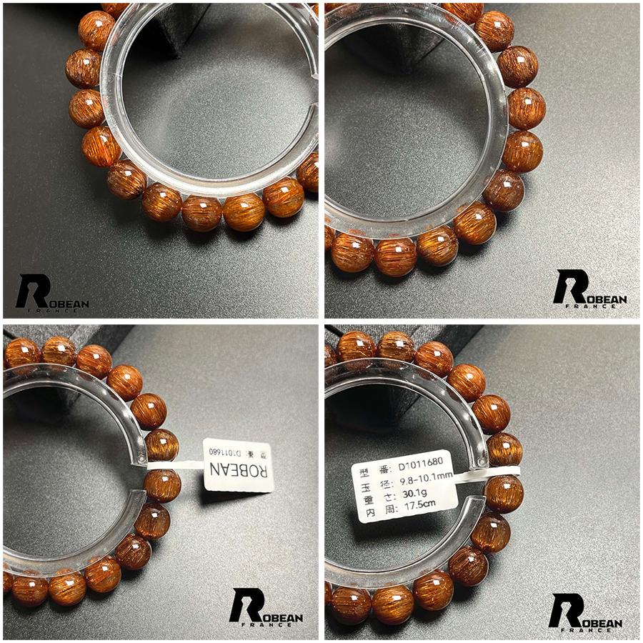夢色 EU製 ★ROBEAN・猫目レッド銅髪ルチルクォーツ★ブレスレット パワーストーン 天然石 金運 お守り プレゼント アクセサリー レディース メンズの画像