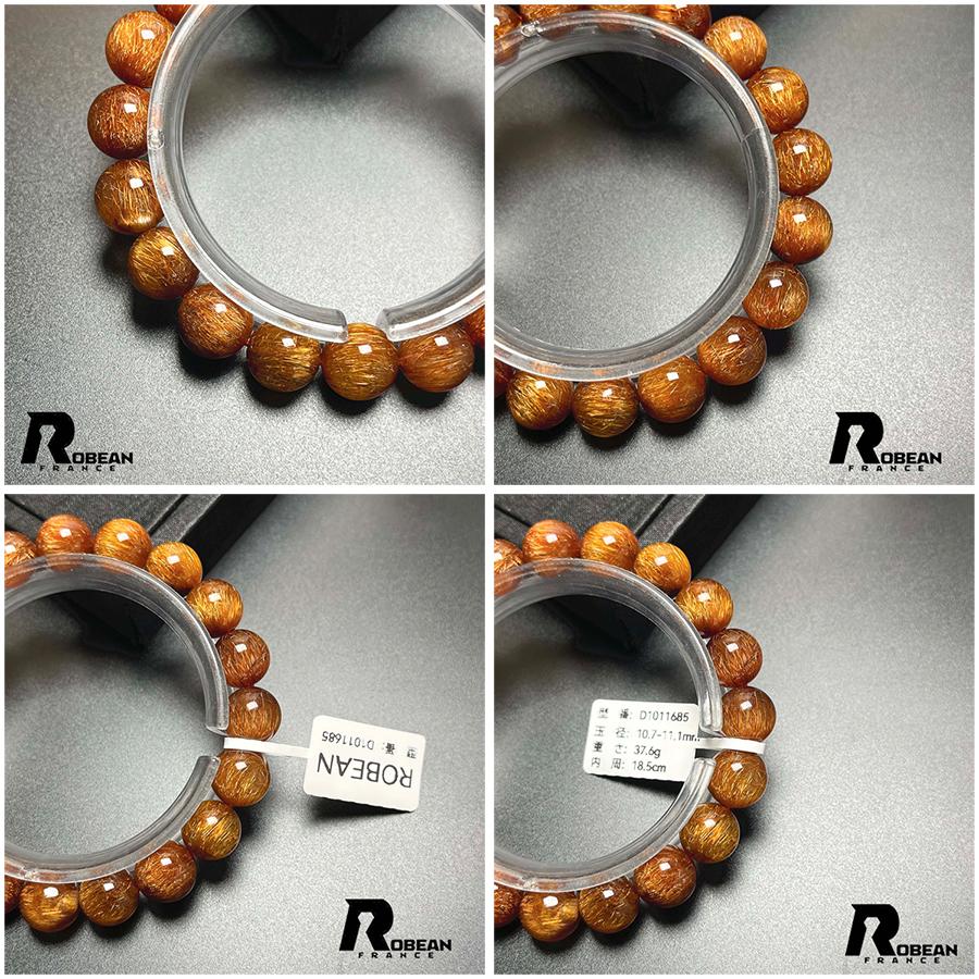 夢色 EU製 ★ROBEAN・猫目レッド銅髪ルチルクォーツ★ブレスレット パワーストーン 天然石 金運 お守り プレゼント アクセサリー レディース メンズの画像