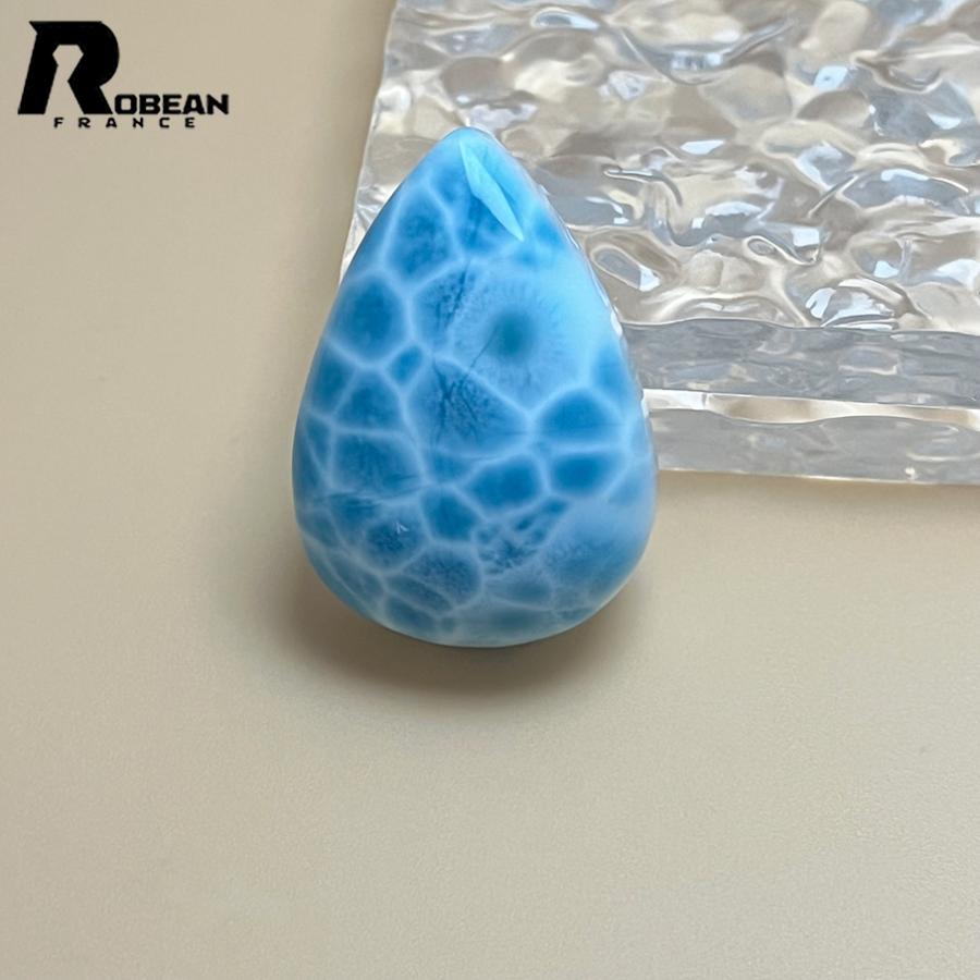 逸品 EU製★ROBEAN・ラリマーペンダント★パワーストーン アクセサリー 天然石 高級 綺麗 お守り 約33.9*23.9*12.2mm D0308498の画像