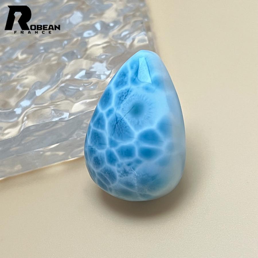 逸品 EU製★ROBEAN・ラリマーペンダント★パワーストーン アクセサリー 天然石 高級 綺麗 お守り 約33.9*23.9*12.2mm D0308498の画像