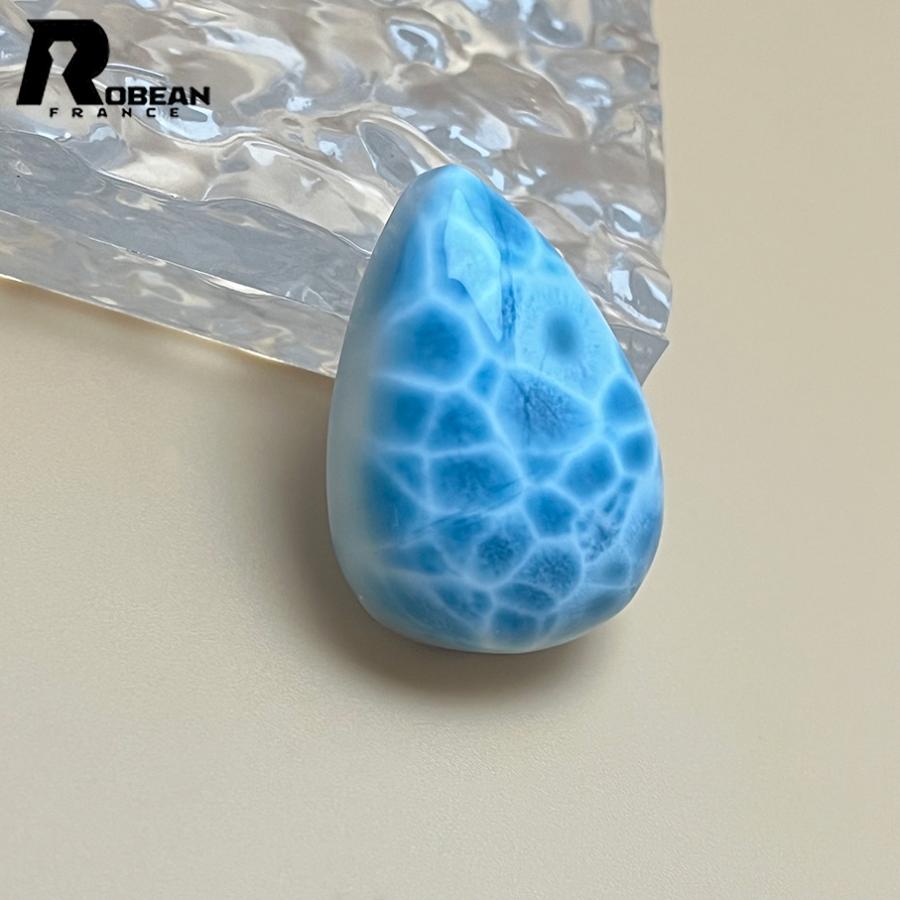 逸品 EU製★ROBEAN・ラリマーペンダント★パワーストーン アクセサリー 天然石 高級 綺麗 お守り 約33.9*23.9*12.2mm D0308498の画像