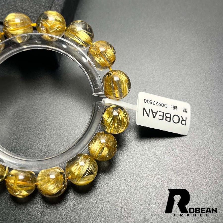 希少EU製★ROBEAN・太陽花タイチンルチル★黄金針水晶 金運 開運 ゴールド ブレスレット パワーストーン 11.8-12.7mm D0922500の画像
