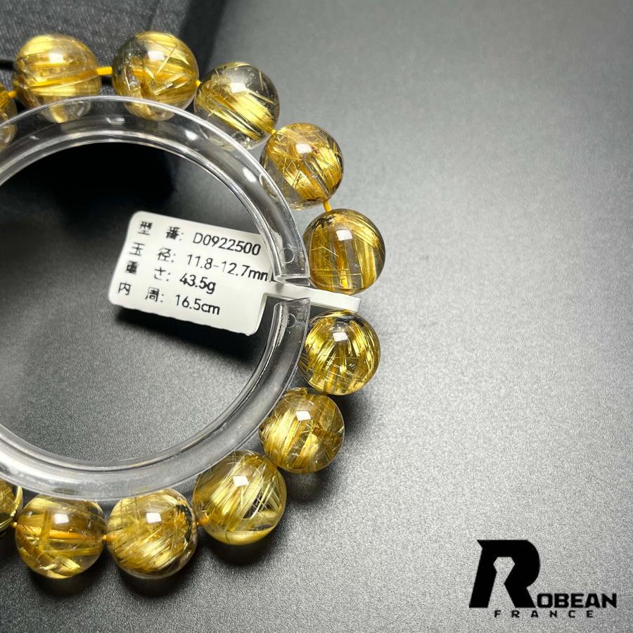 希少EU製★ROBEAN・太陽花タイチンルチル★黄金針水晶 金運 開運 ゴールド ブレスレット パワーストーン 11.8-12.7mm D0922500の画像