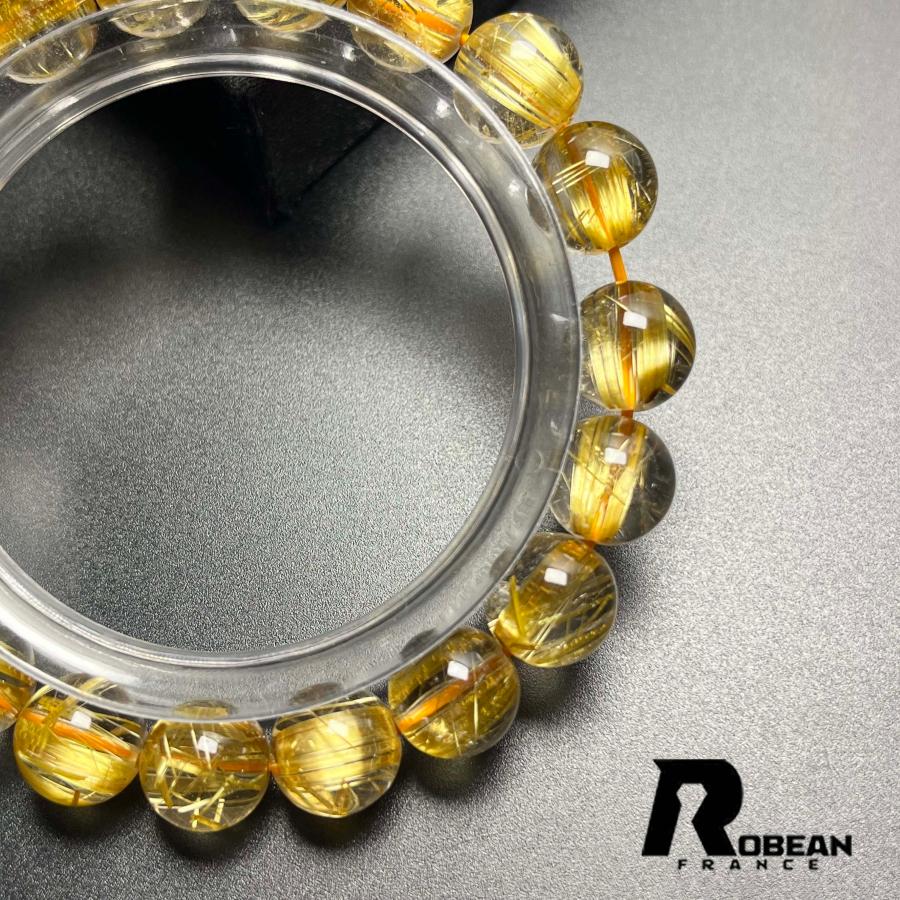 夢色 EU製★ROBEAN・極!極満針ルチルクォーツ★ ブレスレット パワーストーン 天然石 金運 お守り 9.8-10.3mm D0922506の画像