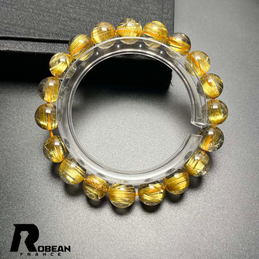 夢色 EU製★ROBEAN・極!極満針ルチルクォーツ★ ブレスレット パワーストーン 天然石 金運 お守り 9.8-10.3mm D0922506の画像