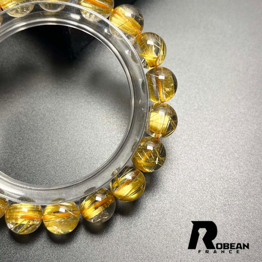 夢色 EU製★ROBEAN・極!極満針ルチルクォーツ★ ブレスレット パワーストーン 天然石 金運 お守り 9.8-10.3mm D0922506の画像