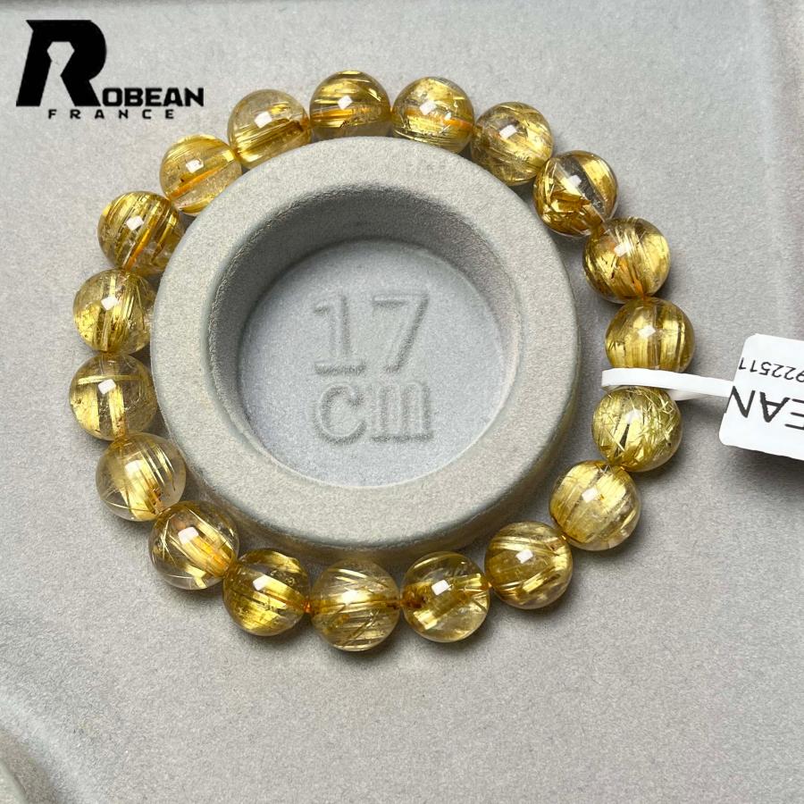 絶賛 EU製★ROBEAN・極!極満針ルチルクォーツ★ブレスレット パワーストーン 天然石 金運 お守り 10.3-10.8mm D0922511の画像