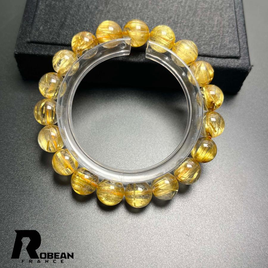 絶賛 EU製★ROBEAN・極!極満針ルチルクォーツ★ブレスレット パワーストーン 天然石 金運 お守り 10.3-10.8mm D0922511の画像