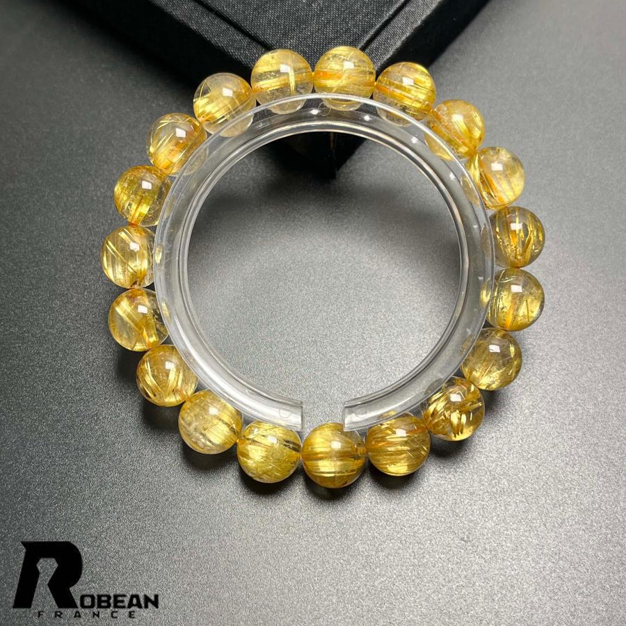 絶賛 EU製★ROBEAN・極!極満針ルチルクォーツ★ブレスレット パワーストーン 天然石 金運 お守り 10.3-10.8mm D0922511の画像