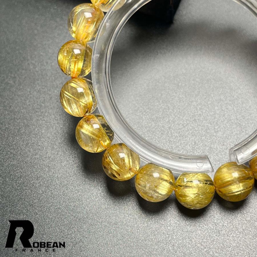 絶賛 EU製★ROBEAN・極!極満針ルチルクォーツ★ブレスレット パワーストーン 天然石 金運 お守り 10.3-10.8mm D0922511の画像