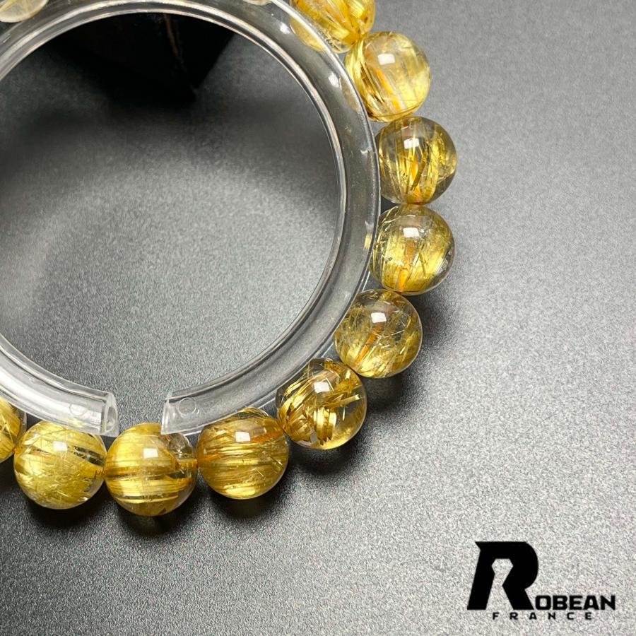 絶賛 EU製★ROBEAN・極!極満針ルチルクォーツ★ブレスレット パワーストーン 天然石 金運 お守り 10.3-10.8mm D0922511の画像