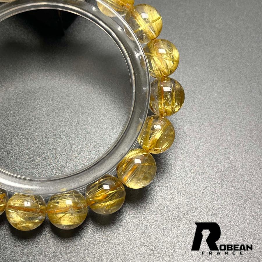絶賛 EU製★ROBEAN・極!極満針ルチルクォーツ★ブレスレット パワーストーン 天然石 金運 お守り 10.3-10.8mm D0922511の画像