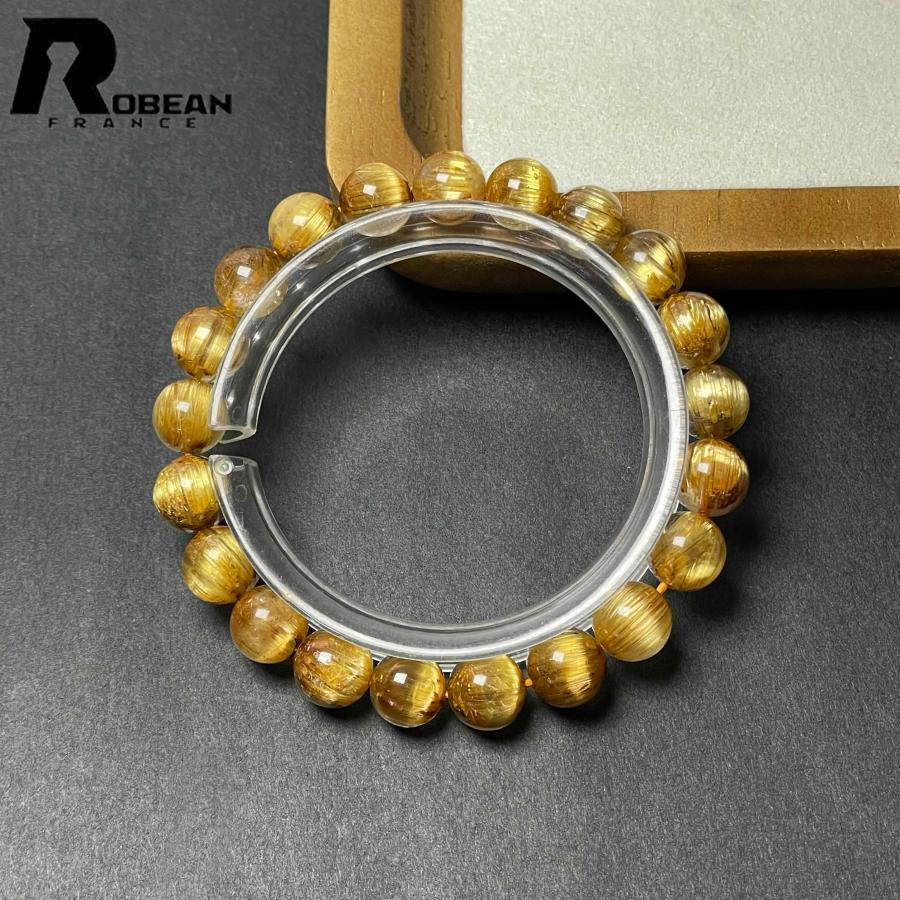 逸品 EU製★ROBEAN・極!極満針ルチルクォーツ★ ブレスレット パワーストーン 天然石 金運 お守り 8.9-9.3mm D0922515の画像