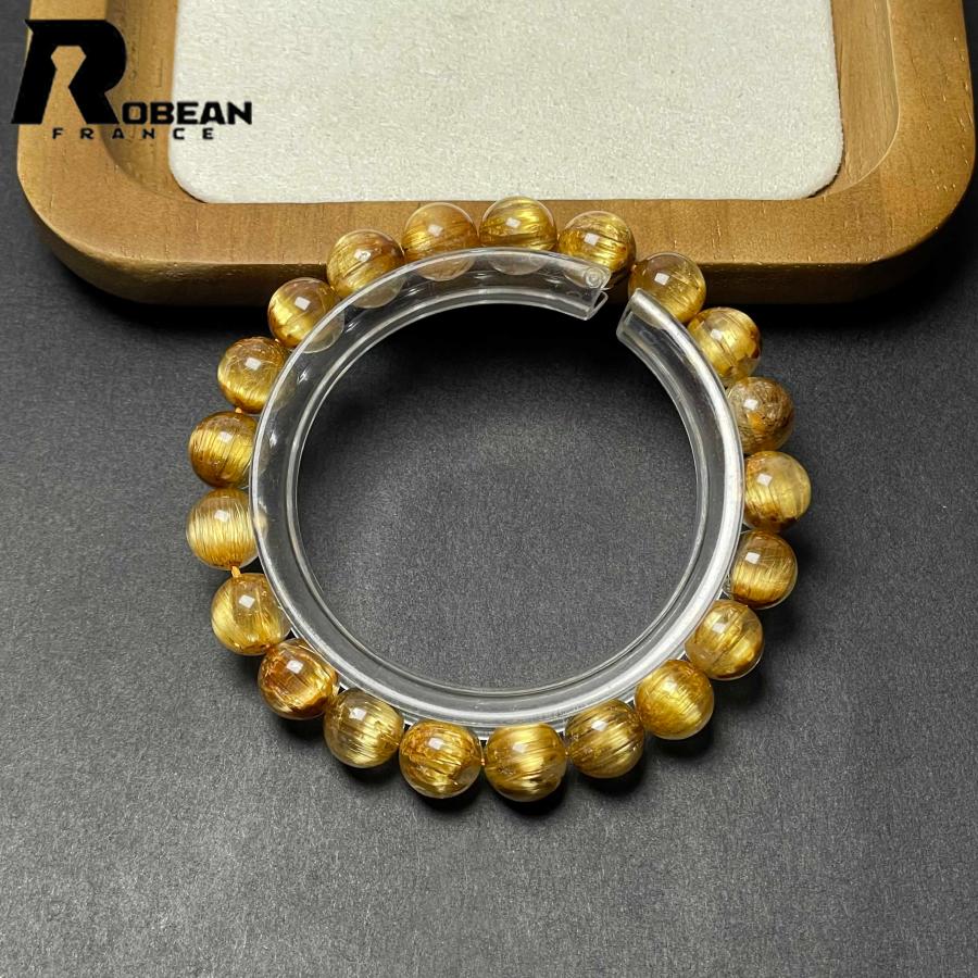 逸品 EU製★ROBEAN・極!極満針ルチルクォーツ★ ブレスレット パワーストーン 天然石 金運 お守り 8.9-9.3mm D0922515の画像