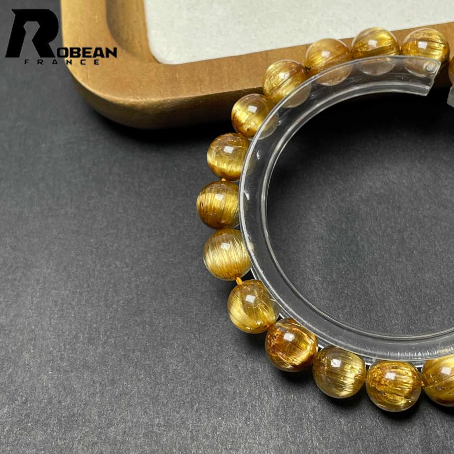 逸品 EU製★ROBEAN・極!極満針ルチルクォーツ★ ブレスレット パワーストーン 天然石 金運 お守り 8.9-9.3mm D0922515の画像