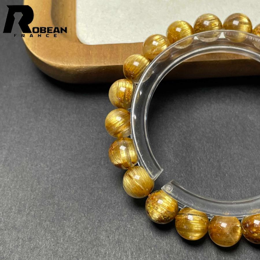 逸品 EU製★ROBEAN・極!極満針ルチルクォーツ★ ブレスレット パワーストーン 天然石 金運 お守り 8.9-9.3mm D0922515の画像