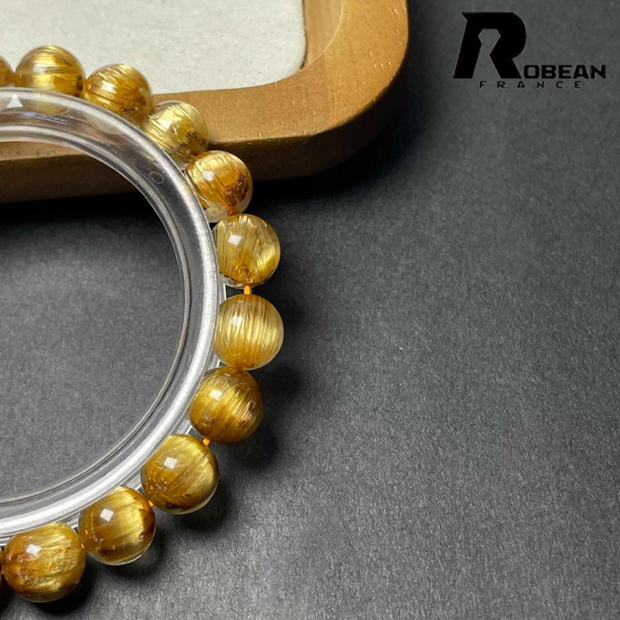 逸品 EU製★ROBEAN・極!極満針ルチルクォーツ★ ブレスレット パワーストーン 天然石 金運 お守り 8.9-9.3mm D0922515の画像