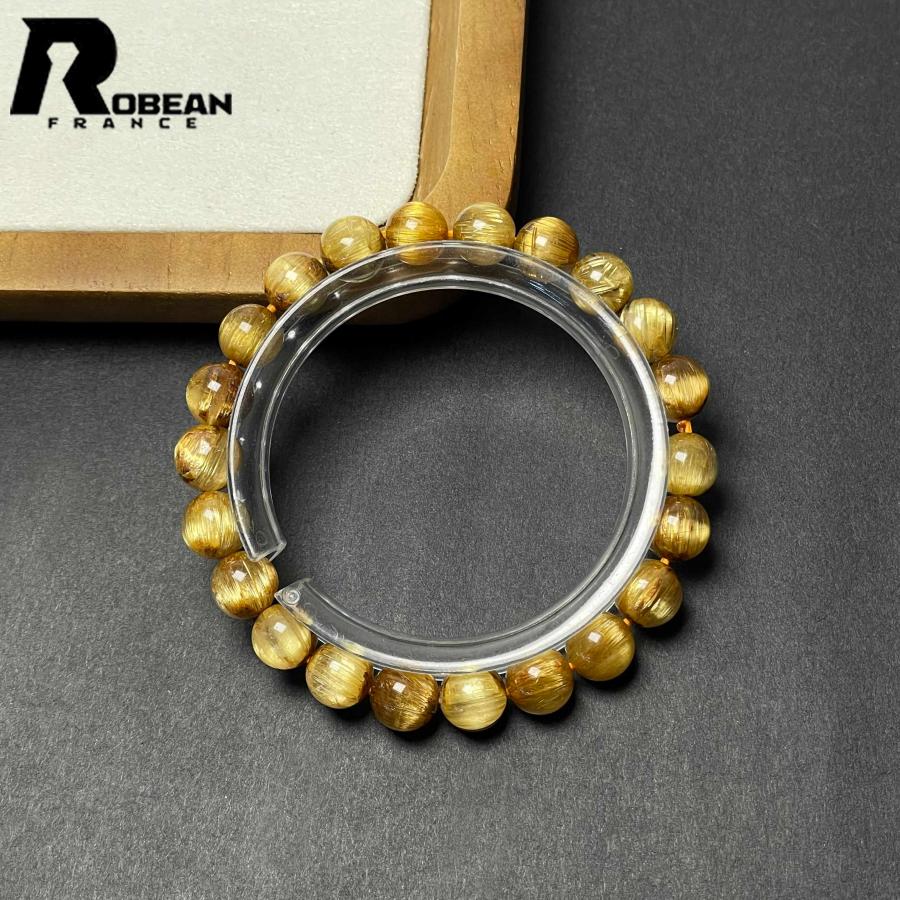 高級 EU製★ROBEAN・極!極満針ルチルクォーツ★ブレスレット パワーストーン 天然石 金運 お守り 8.3-8.7mm D0922516の画像