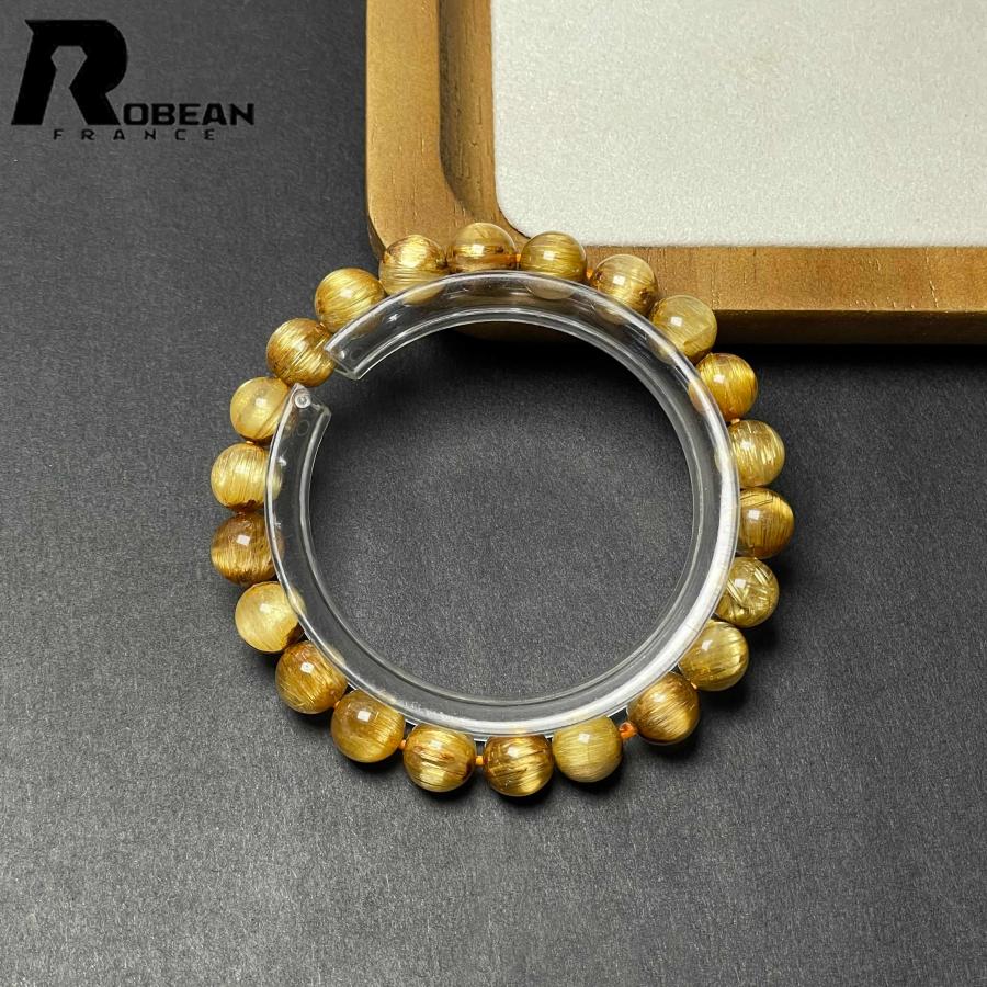 高級 EU製★ROBEAN・極!極満針ルチルクォーツ★ブレスレット パワーストーン 天然石 金運 お守り 8.3-8.7mm D0922516の画像