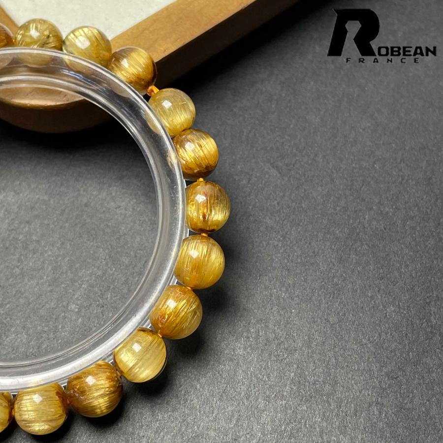高級 EU製★ROBEAN・極!極満針ルチルクォーツ★ブレスレット パワーストーン 天然石 金運 お守り 8.3-8.7mm D0922516の画像