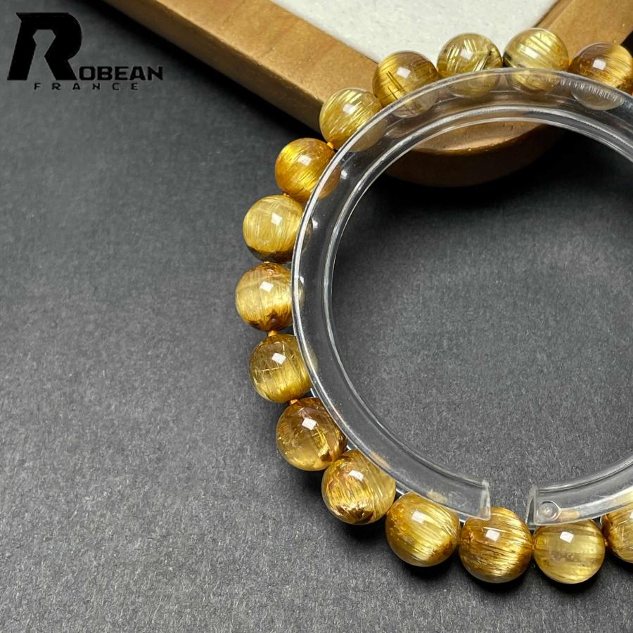 高級 EU製★ROBEAN・極!極満針ルチルクォーツ★ブレスレット パワーストーン 天然石 金運 お守り 8.3-8.7mm D0922516の画像