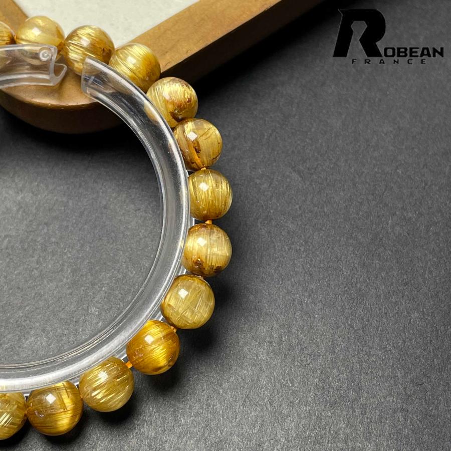 高級 EU製★ROBEAN・極!極満針ルチルクォーツ★ブレスレット パワーストーン 天然石 金運 お守り 8.3-8.7mm D0922516の画像
