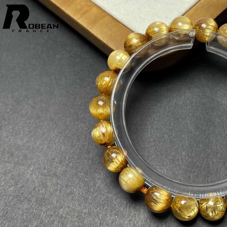 高級 EU製★ROBEAN・極!極満針ルチルクォーツ★ブレスレット パワーストーン 天然石 金運 お守り 8.3-8.7mm D0922516の画像