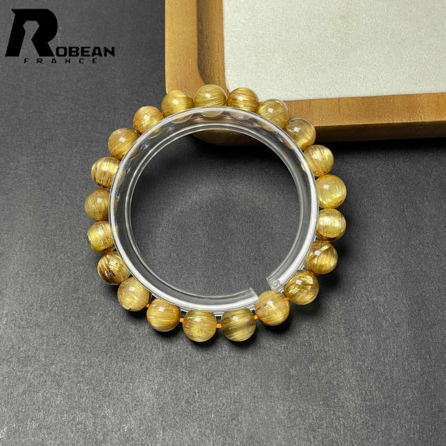 綺麗 EU製★ROBEAN・極!極満針ルチルクォーツ★ブレスレット パワーストーン 天然石 金運 お守り 8.9-9.3mm D0922518の画像