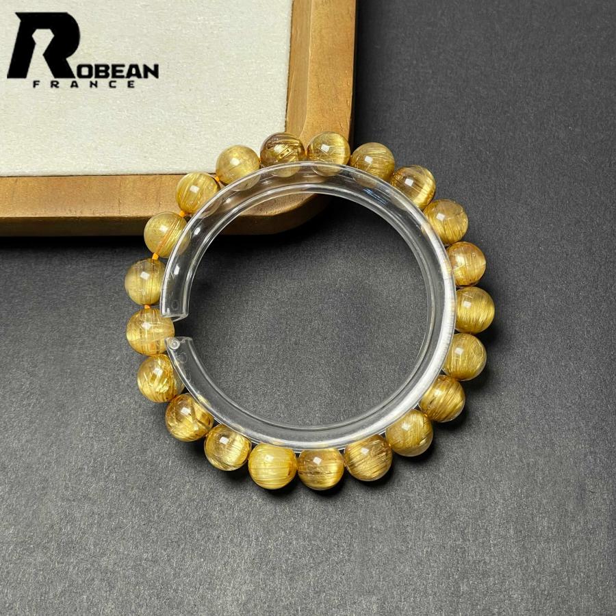 綺麗 EU製★ROBEAN・極!極満針ルチルクォーツ★ブレスレット パワーストーン 天然石 金運 お守り 8.9-9.3mm D0922518の画像