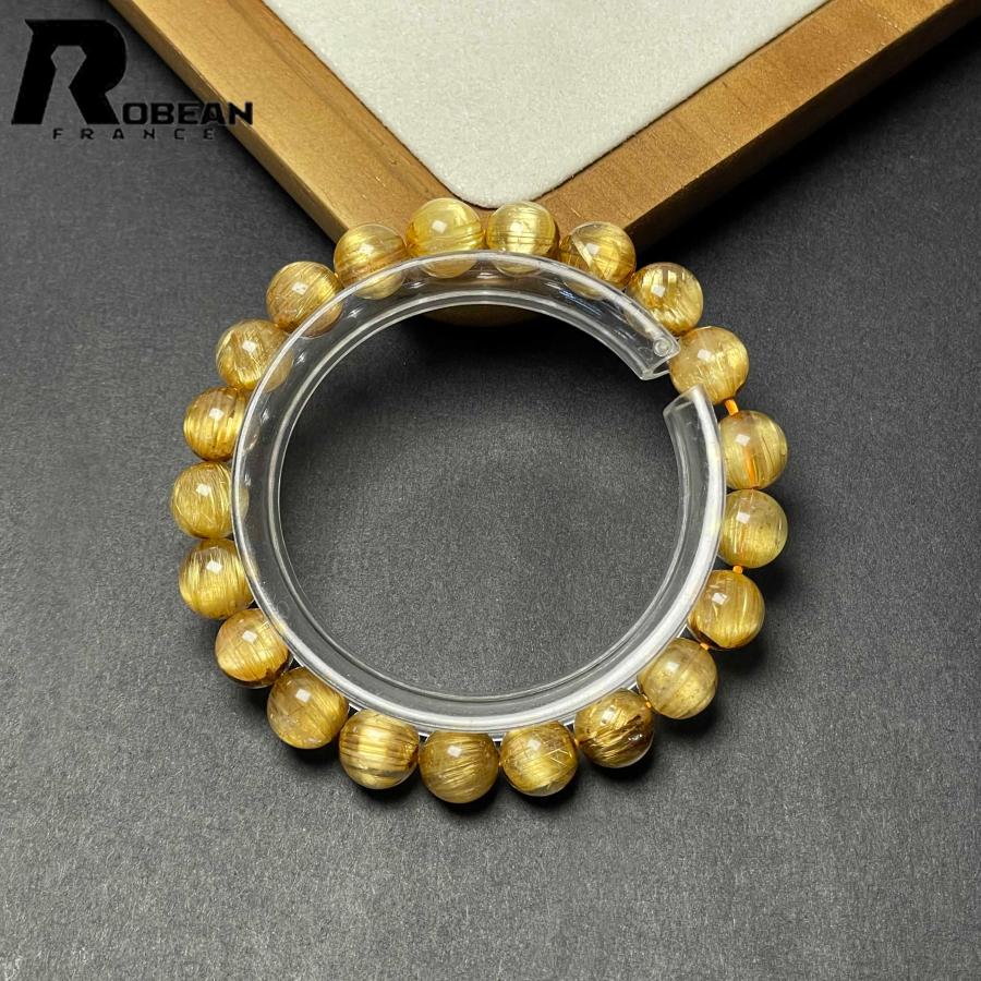 綺麗 EU製★ROBEAN・極!極満針ルチルクォーツ★ブレスレット パワーストーン 天然石 金運 お守り 8.9-9.3mm D0922518の画像