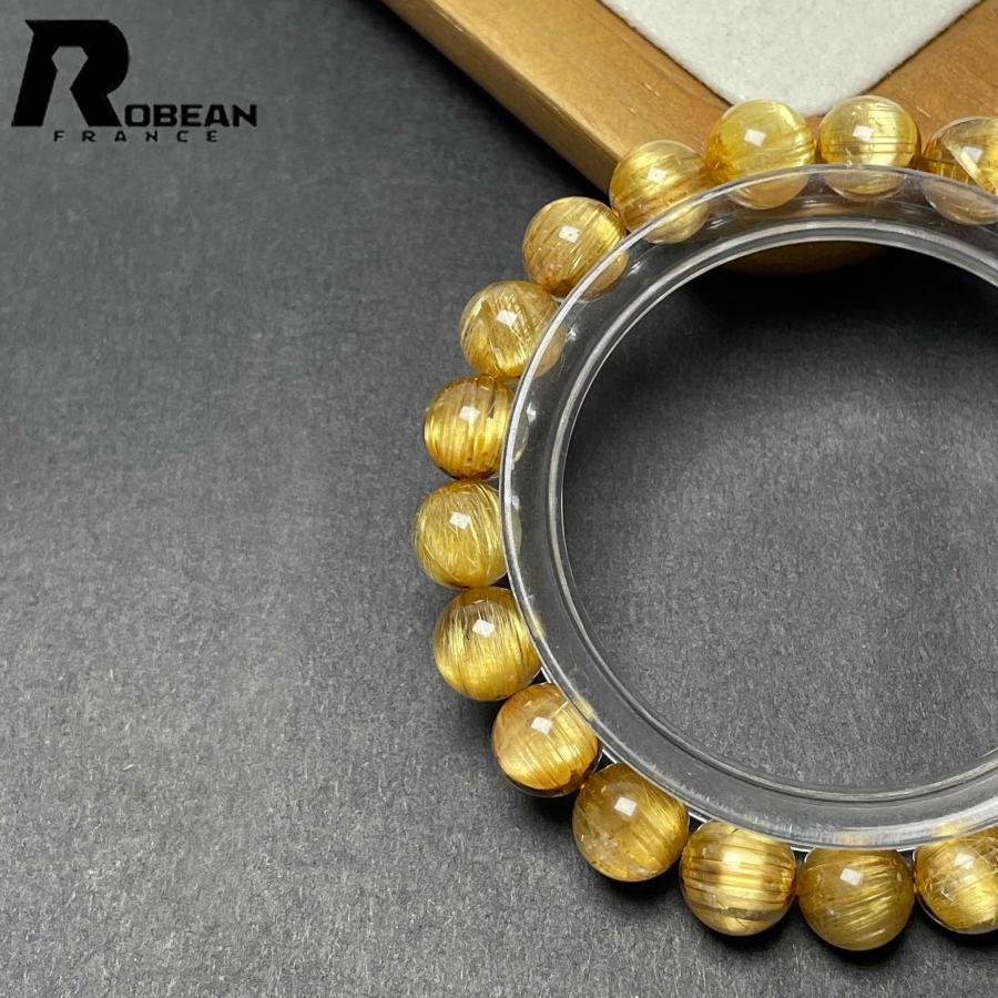 綺麗 EU製★ROBEAN・極!極満針ルチルクォーツ★ブレスレット パワーストーン 天然石 金運 お守り 8.9-9.3mm D0922518の画像