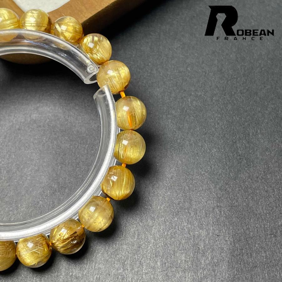 綺麗 EU製★ROBEAN・極!極満針ルチルクォーツ★ブレスレット パワーストーン 天然石 金運 お守り 8.9-9.3mm D0922518の画像