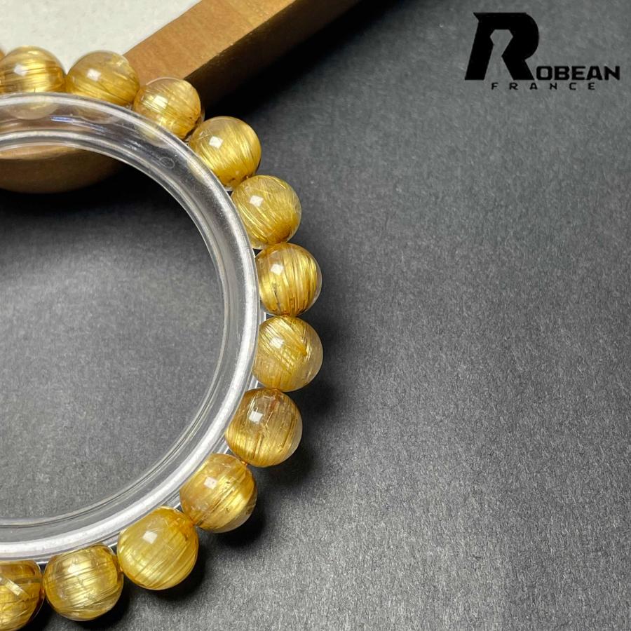 綺麗 EU製★ROBEAN・極!極満針ルチルクォーツ★ブレスレット パワーストーン 天然石 金運 お守り 8.9-9.3mm D0922518の画像