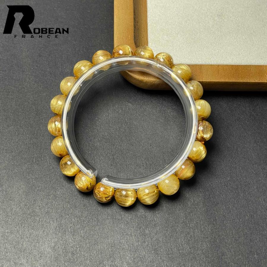 夢色 EU製★ROBEAN・極!極満針ルチルクォーツ★ ブレスレット パワーストーン 天然石 金運 お守り 9.4-9.8mm D0922519の画像