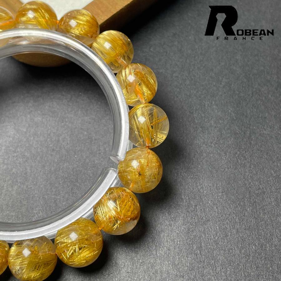 貴重 EU製★ROBEAN・極!極満針ルチルクォーツ★ブレスレット パワーストーン 天然石 綺麗 金運 お守り 12.2-12.7mm D0922521の画像