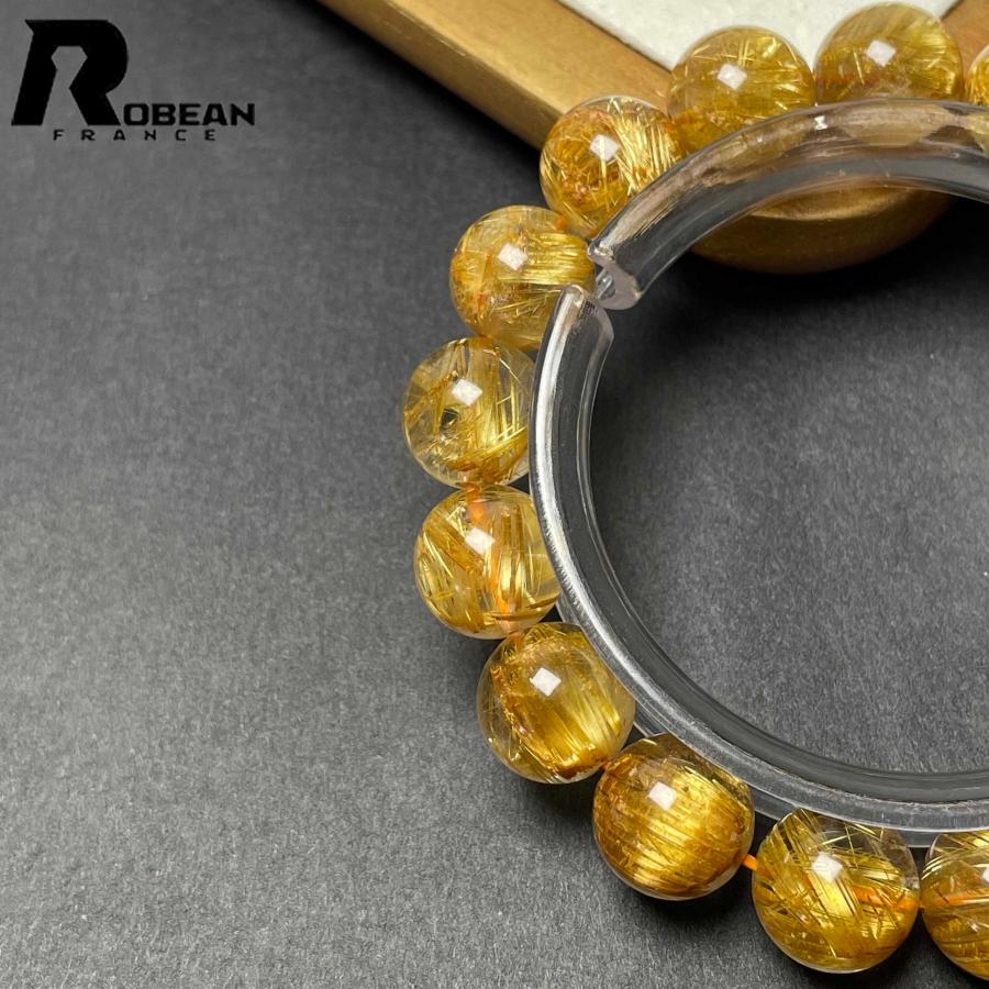 貴重 EU製★ROBEAN・極!極満針ルチルクォーツ★ブレスレット パワーストーン 天然石 綺麗 金運 お守り 12.2-12.7mm D0922521の画像