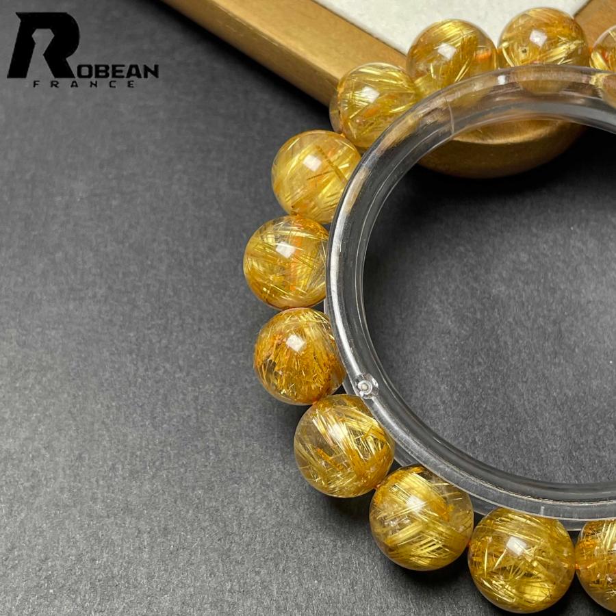 貴重 EU製★ROBEAN・極!極満針ルチルクォーツ★ブレスレット パワーストーン 天然石 綺麗 金運 お守り 12.2-12.7mm D0922521の画像