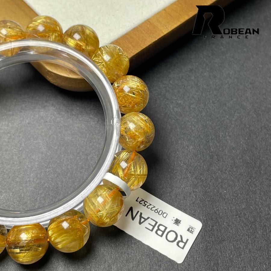 貴重 EU製★ROBEAN・極!極満針ルチルクォーツ★ブレスレット パワーストーン 天然石 綺麗 金運 お守り 12.2-12.7mm D0922521の画像