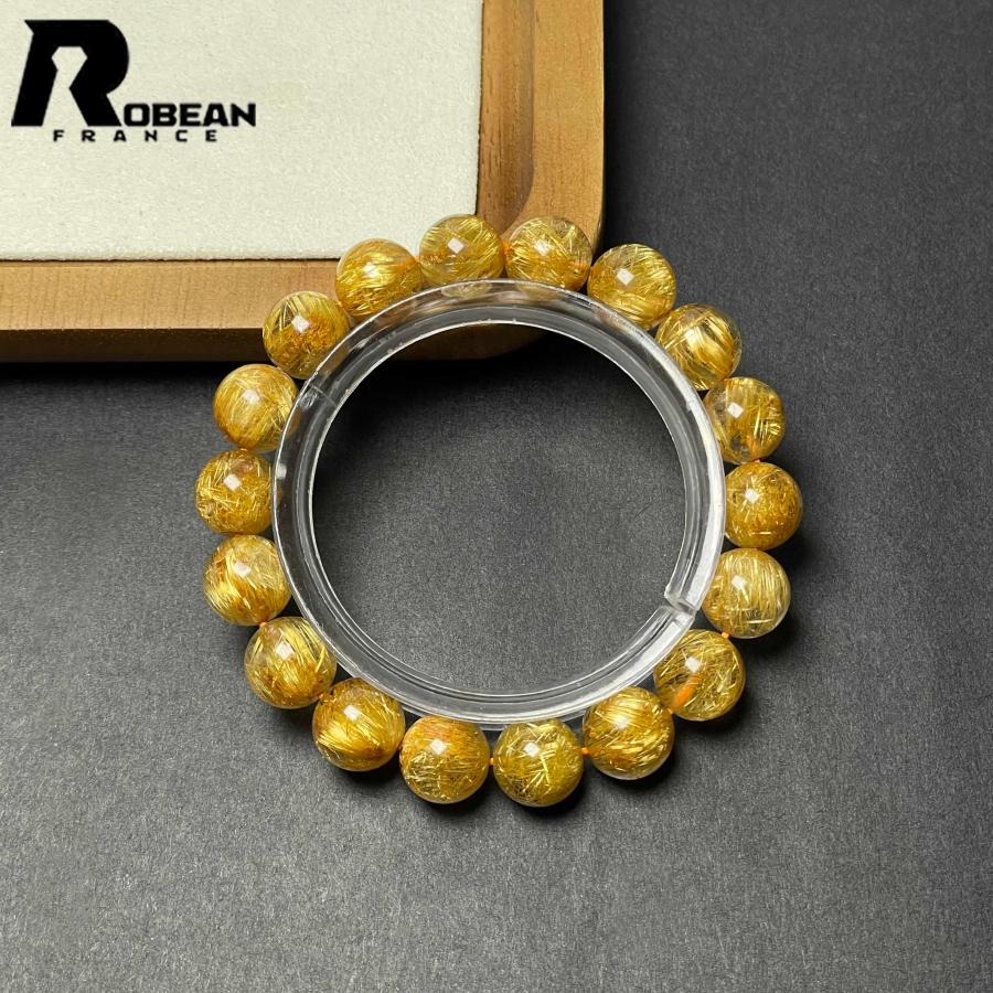 上品 EU製★ROBEAN・極!極満針ルチルクォーツ★ブレスレット パワーストーン 天然石 金運 お守り 10.8-11.2mm D0922522の画像