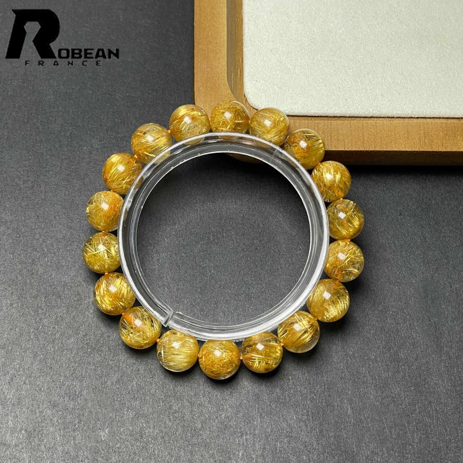 上品 EU製★ROBEAN・極!極満針ルチルクォーツ★ブレスレット パワーストーン 天然石 金運 お守り 10.8-11.2mm D0922522の画像